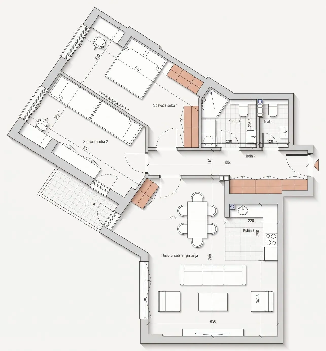 Grundriss der Wohnung A3