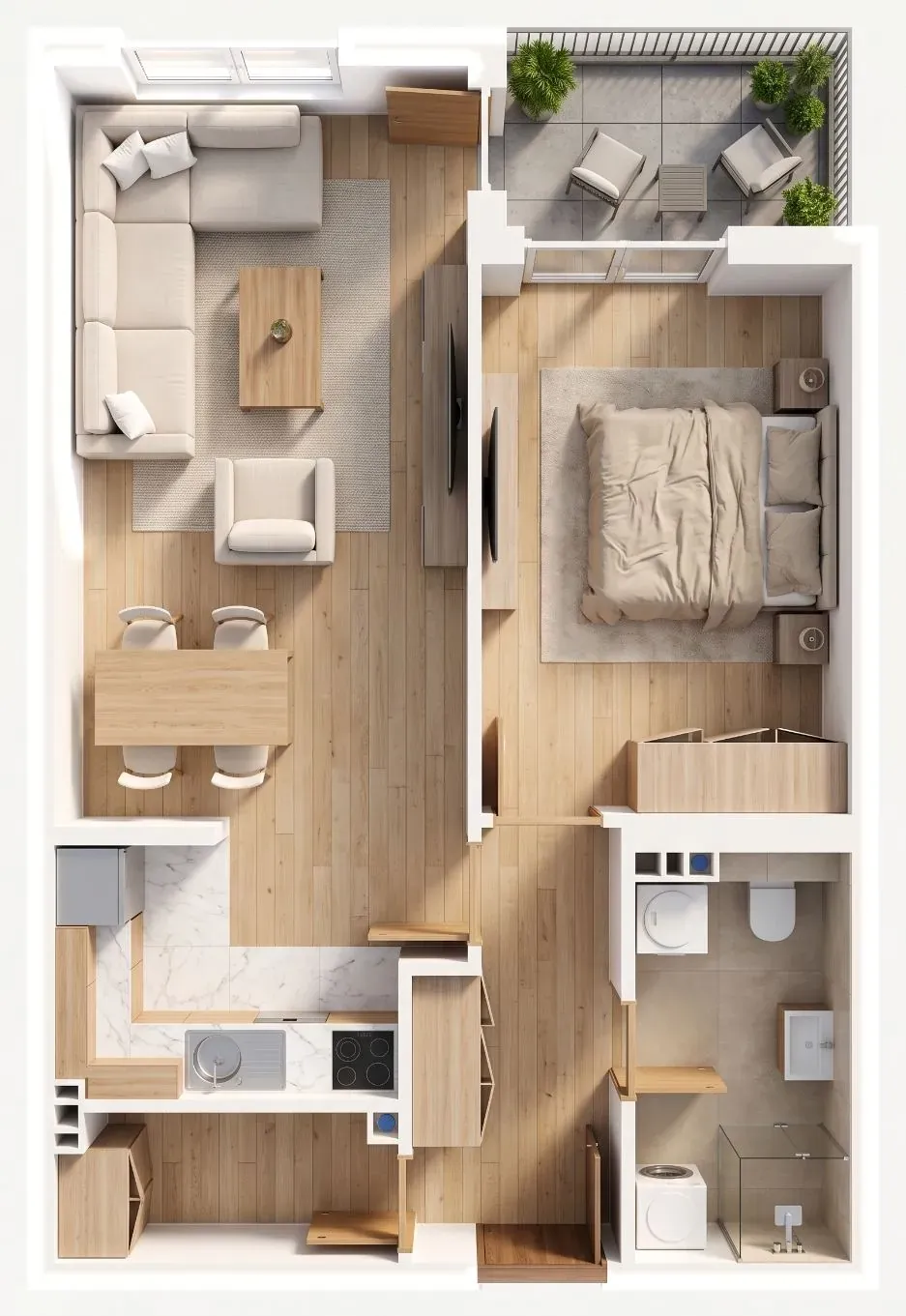 3D-Ansicht der Wohnung A5