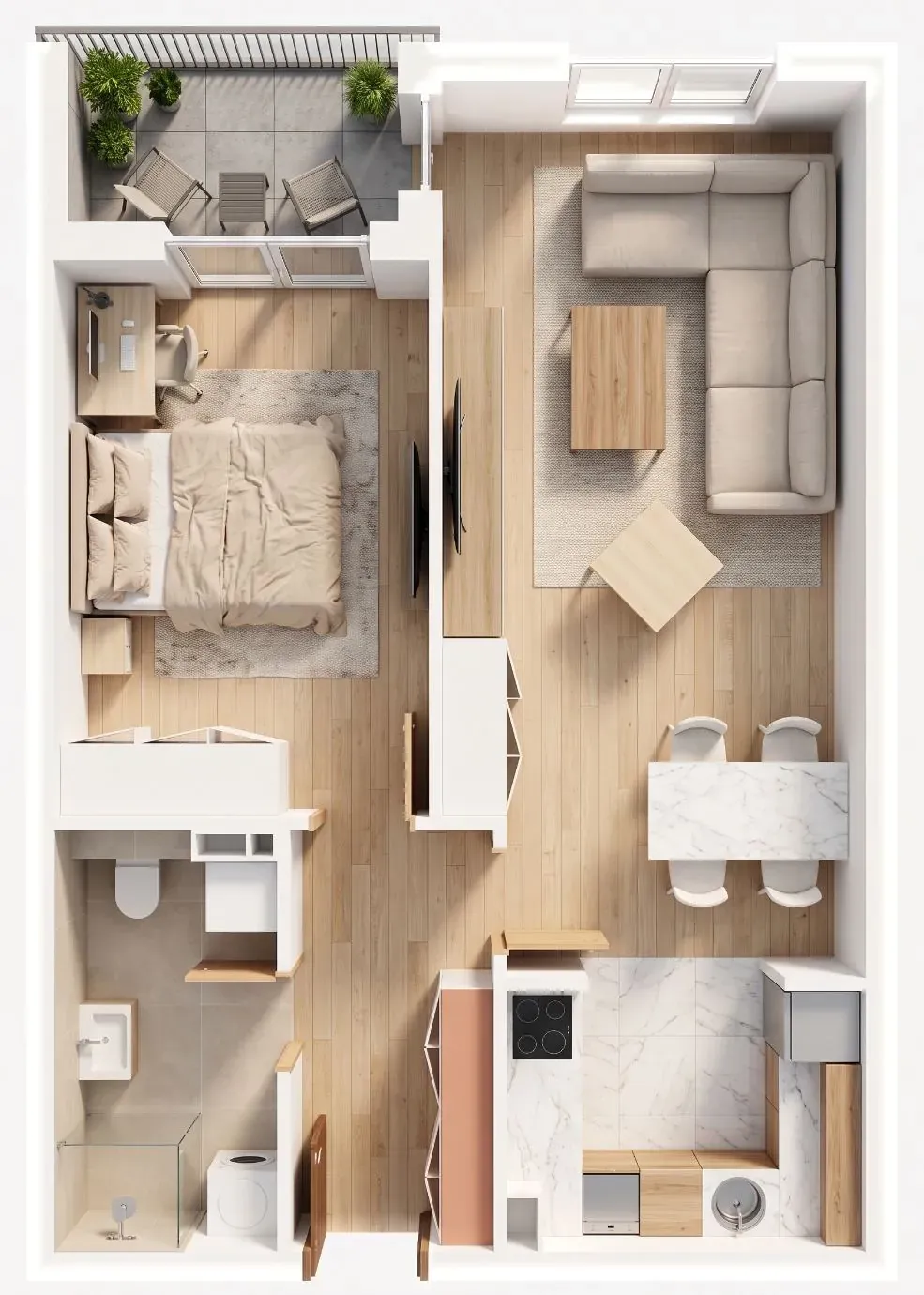 3D-Ansicht der Wohnung A7
