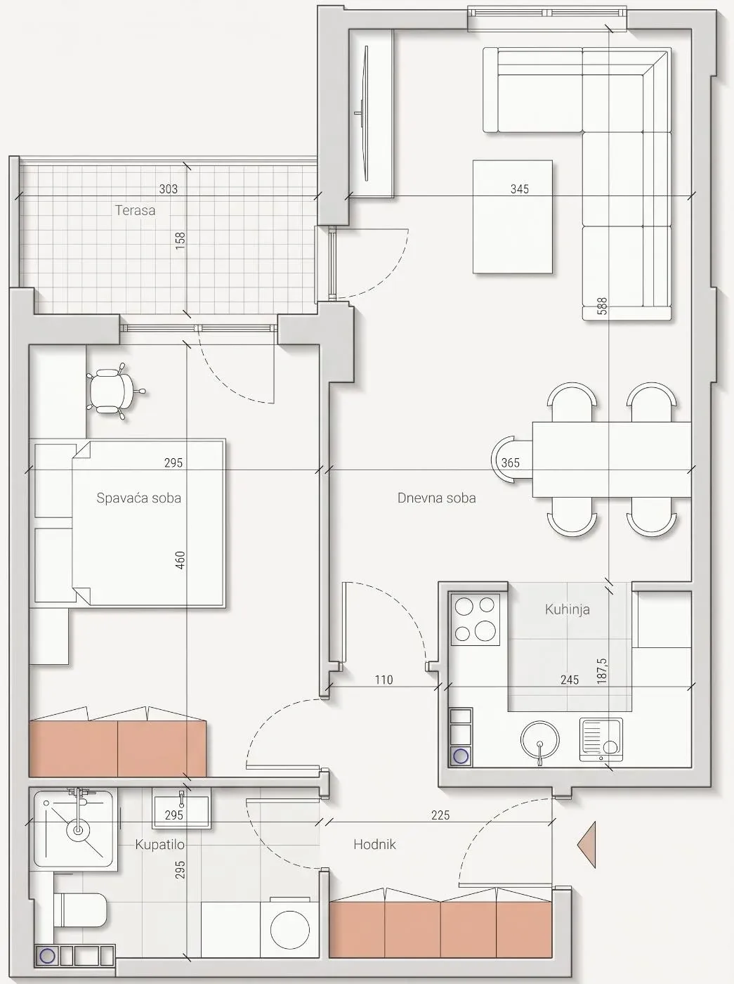 Grundriss der Wohnung B1