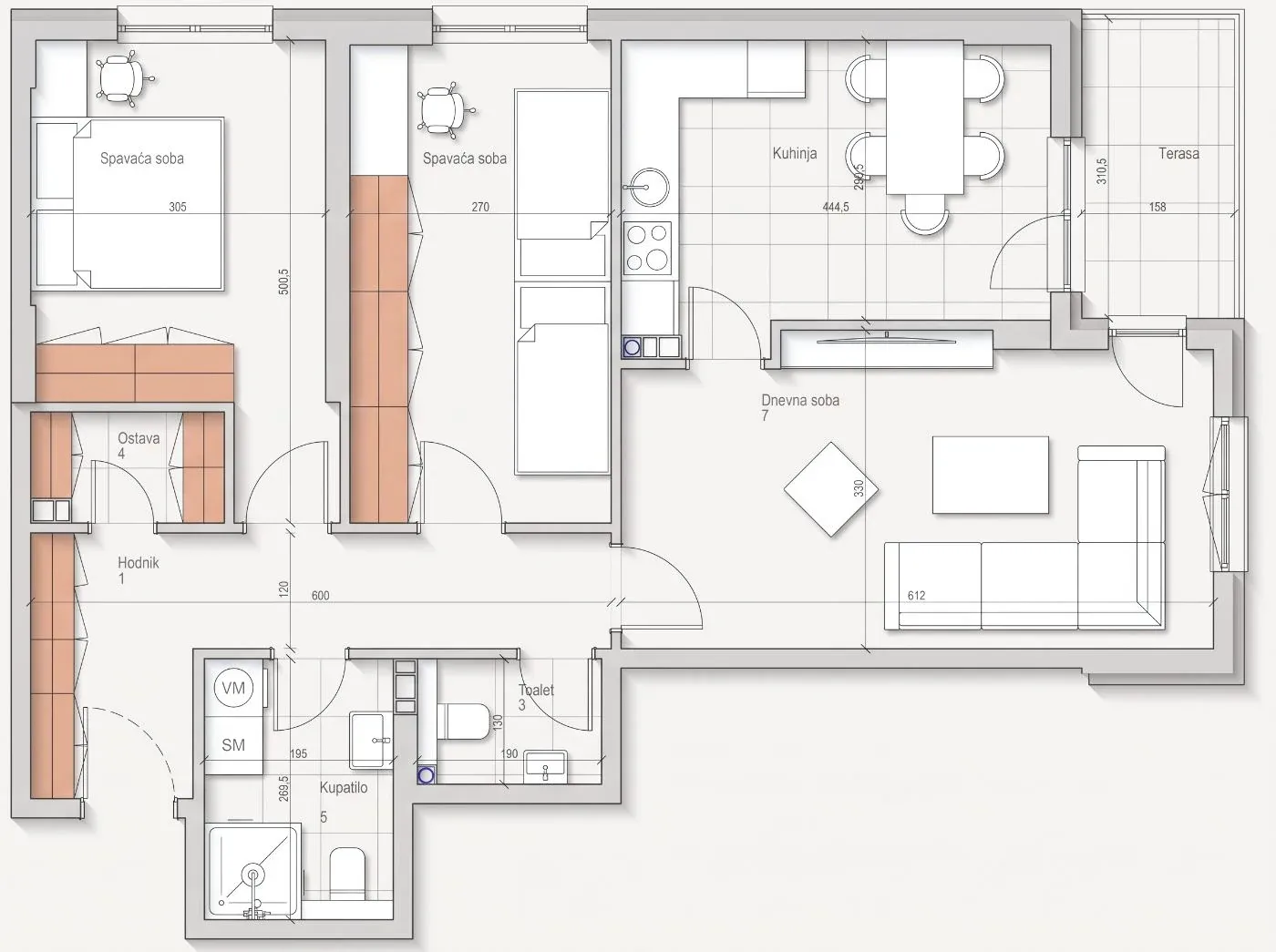 Grundriss der Wohnung B2