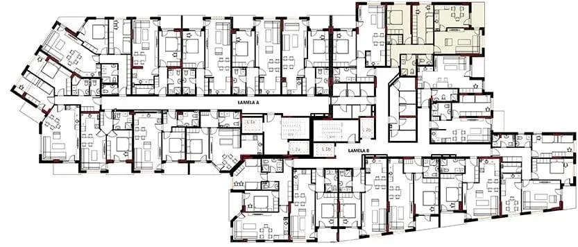 Lage der Wohnung B2 im Geschossplan