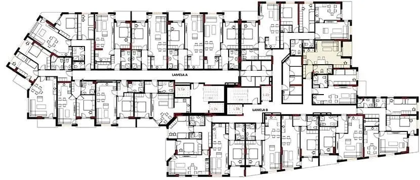 Lage der Wohnung B3 im Geschossplan