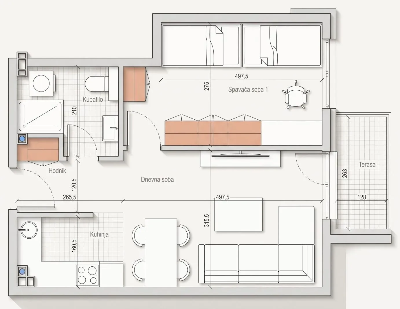 Grundriss der Wohnung B4