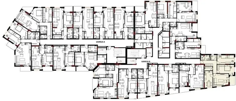 Lage der Wohnung B5 im Geschossplan
