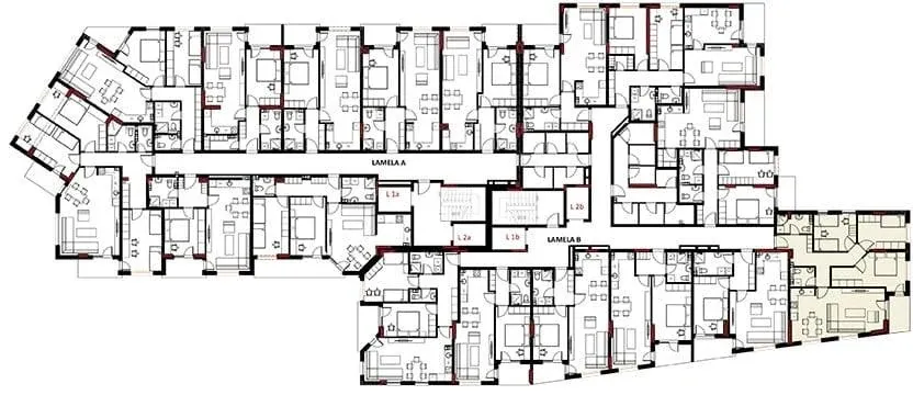 Lage der Wohnung B52 im Geschossplan