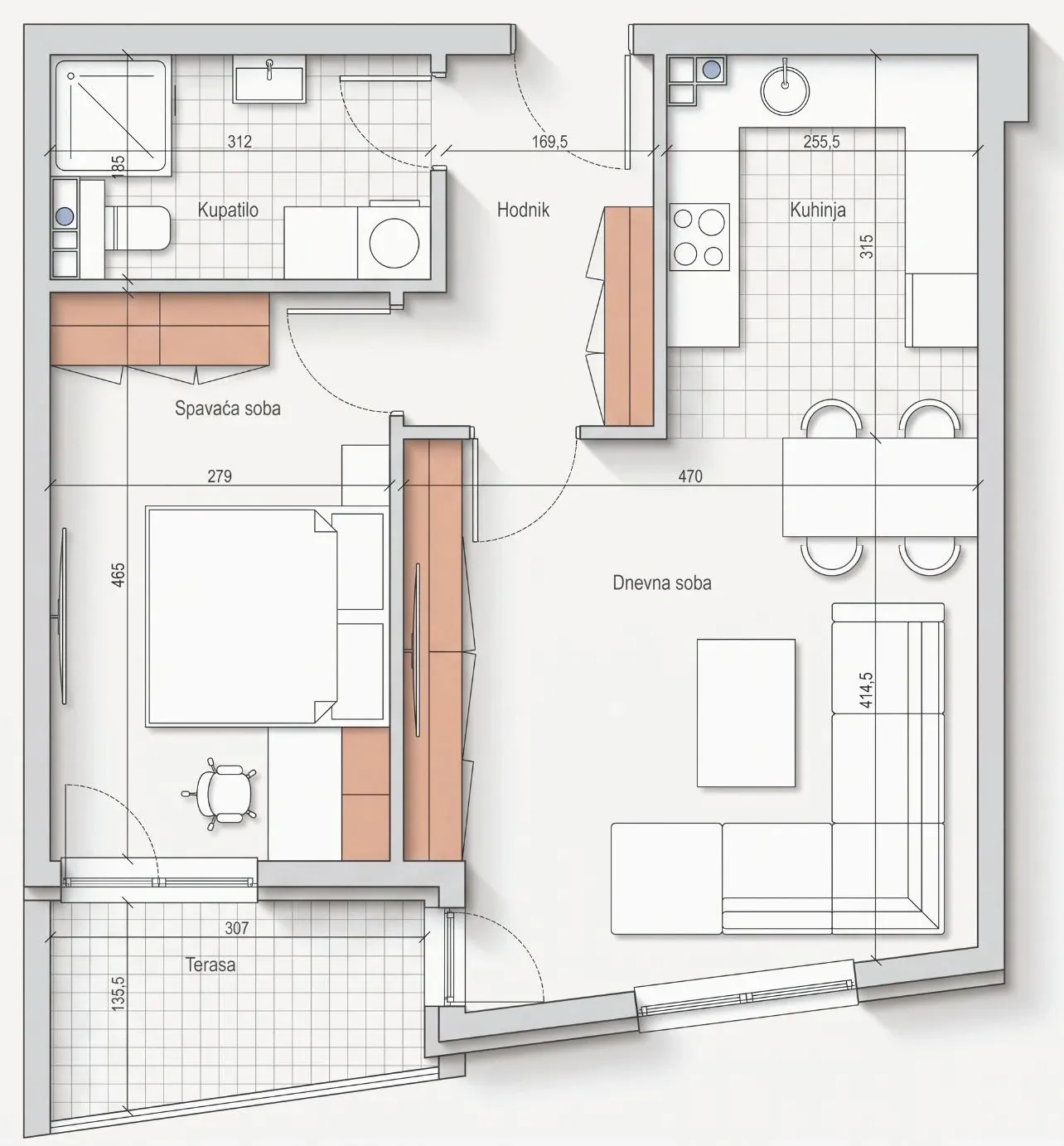 Grundriss der Wohnung B6