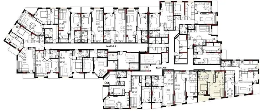 Lage der Wohnung B6 im Geschossplan