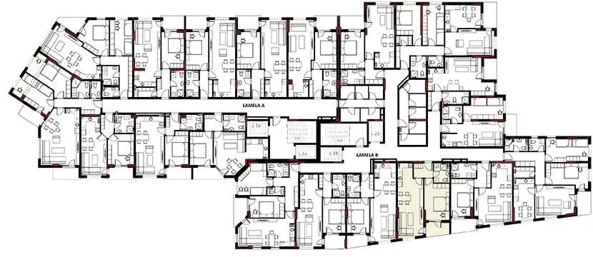 Lage der Wohnung B7 im Geschossplan